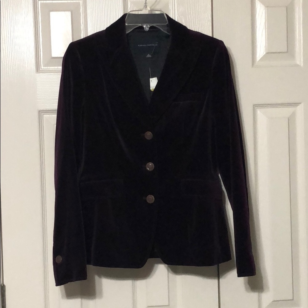 New Banana Republic Velvet Blazer Purple Size 6